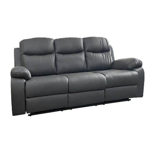 DIVANO CHICAGO 3 POSTI RECLINABILE IN ECOPELLE CAYENNE 20 GR+ 2 RECLINER MANUALI - L 211 X H 100 X P 90 CM