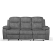 DIVANO CHICAGO 3 POSTI RECLINABILE IN TESSUTO RANGER 11 COLORE GRIGIO SCURO + 2 RECLINER MANUALI - L 211 X H 100 X P 90 CM