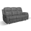 DIVANO CHICAGO 3 POSTI RECLINABILE IN TESSUTO RANGER 11 COLORE GRIGIO SCURO + 2 RECLINER MANUALI - L 211 X H 100 X P 90 CM