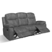 DIVANO CHICAGO 3 POSTI RECLINABILE IN TESSUTO RANGER 11 COLORE GRIGIO SCURO + 2 RECLINER MANUALI - L 211 X H 100 X P 90 CM