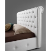 LETTO MATRIMONIALE CONTENITORE BIANCO IMBOTTIRUTA IN ECOPELLE CON REDE A DOGHE 180L X 223P X 120H CM