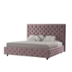 LETTO MATRIMONIALE CONTENITORE ROSA TRAPUNTATO GIROLETTO SFODERABILE RETE A DOGHE CON RINFORZO L 190X P 210X 138 H CM