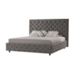 LETTO MATRIMONIALE CONTENITORE GRIGIO TRAPUNTATO GIROLETTO SFODERABILE RETE A DOGHE CON RINFORZO L 190X P 210X 138 H CM.