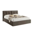 LETTO MATRIMONIALE CONTENITORE TORTORA TRAPUNTATO IN ECOPELLE GIROLETTO SFODERABILE + RETE A DOGHE L182 X P220 X109 H CM