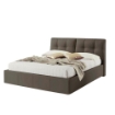 LETTO MATRIMONIALE CONTENITORE TORTORA TRAPUNTATO IN ECOPELLE GIROLETTO SFODERABILE + RETE A DOGHE L182 X P220 X109 H CM