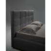 LETTO MATRIMONIALE CONTENITORE GRIGIO IN ECOPELLE + RETE A DOGHE L 182X P 205 X H105 CM