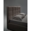 LETTO MATRIMONIALE CONTENITORE TORTORA IN ECOPELLE + RETE A DOGHE L 182X P 205 X H105 CM