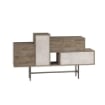 MOBILE DA INGRESSO MADIA HERMES COLORE DARK COFFEE CON ANTE E CASSETTI EFFETTO MARMO 160X35,5X90 H CM