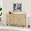 MOBILE DA INGRESSO MADIA 4 ANTE DUNE COLORE ROVERE CON DISEGNO GEOMETRICO L 123 X P 35 X 77,4 H CM