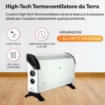 HIGH-TECH TERMOVENTILATORE DA TERRA BIANCO E NERO 1800 W CON MANIGLIE PER SPOSTAMENTO E FUNZIONE ANTISURRISCALDAMENTO