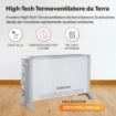 HIGH-TECH TERMOVENTILATORE DA TERRA BIANCO 2000 W CON TIMER E TERMOSTATO REGOLABILI 3 LIVELLI DI POTENZA 