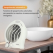 HIGH-TECH TERMOVENTILATORE 1000-2000 W 2 LIVELLI DI POTENZA E SPEGNIMENTO AUTOMATICO 