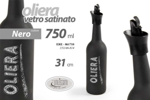 OLIERA IN VETRO SATINATO DA 750CC COLORE NERO