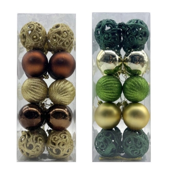 MA MAISON PALLINE DI NATALE TONALITÀ BOSCO BOX DA 20 SFEDERE DIAMETRO 6 CM COLORI ASSORTITI OKXN 