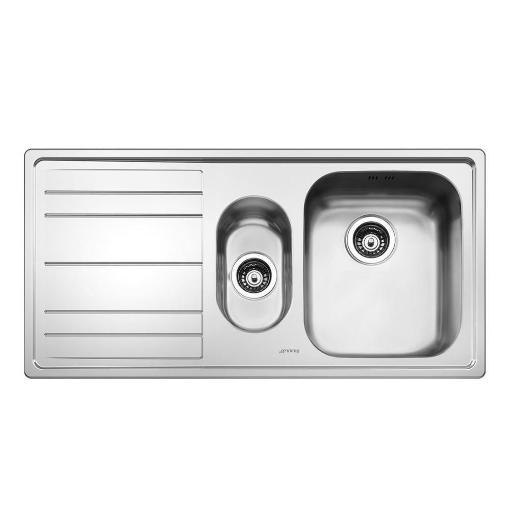 LAVELLO SMEG LE102S2 INOX 1 + 1/2 VASCA CON GOCCIOLATOIO SIN