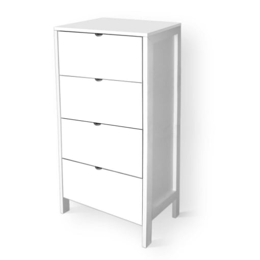 MOBILE ITALY A 4 CASSETTI  37X28X78CM IN COLORE BIANCO