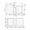 LAVELLO SMEG LFB102 INOX 100X50 CM 1 + 1/2 VASCA CON GOCCIOLATOIO REVERSIBILE