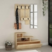 MOBILE DA INGRESSO VESTY ROVERE OAK CON SCARPIERA E SPECCHIO