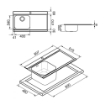 LAVELLO SMEG LI91ND 90X50 CM 1 VASCA CON GOCCIOLATOIO A DESTRA CON VETRI NERI