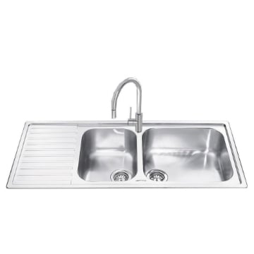 LAVELLO SMEG LG116S INOX 2 VASCHE CON GOCCIOLATOIO SINISTRO 