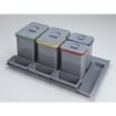 PATTUMIERA COLORE GRIGIO CAPACITÀ 2 SECCHI DA 12 LT+ 2 SECCHI DA 5 LT NEL TOTALE 34 LT CON COPERCHI - L 47.4 X P 81 X H 23.5 CM