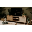 MOBILE PORTA TV BALI CON 2 ANTE EFFETTO VIMINI 1 VANO A GIORNO CON RIPIANO + FORO PASSACAVI - L 150 X P 40 X 52 H CM