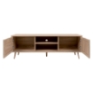 MOBILE PORTA TV BALI CON 2 ANTE EFFETTO VIMINI 1 VANO A GIORNO CON RIPIANO + FORO PASSACAVI - L 150 X P 40 X 52 H CM