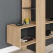 MOBILE PORTA TV COLORE ROVERE ANTRACITE CON ANTA A RIBALTA CON VANI A GIORNO E RIPIANI - L180 X P38 X 138 H CM