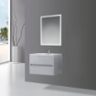 MOBILE DA BAGNO SOSPESO COLORE GRIGIO CHIARO 90X48X55 H CM LAVABO IN POLIMARMO