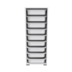MOBILE MULTIUSO CON 9 CESTE CONTENITORI COLORE BIANCO STRUTTURA RESISTENTE 45,5X30X119 H CM