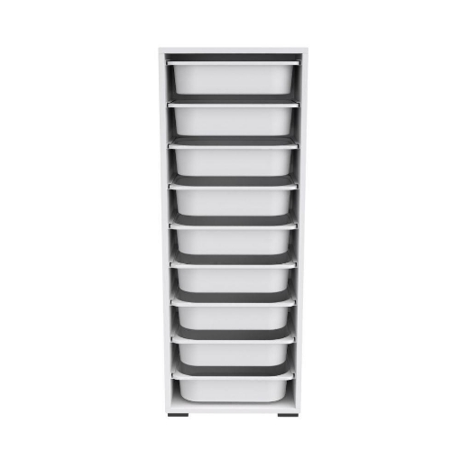 MOBILE MULTIUSO CON 9 CESTE CONTENITORI COLORE BIANCO STRUTTURA RESISTENTE 45,5X30X119 H CM