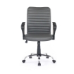 POLTRONA UFFICIO  CON BASE CROMATA COLOR TORTORA IN SIMILPELLE SEDUTA REGOLABILE BRACCIOLI FISSI PORTATA MAX 90 KG 