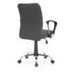 POLTRONA UFFICIO  CON BASE CROMATA COLOR TORTORA IN SIMILPELLE SEDUTA REGOLABILE BRACCIOLI FISSI PORTATA MAX 90 KG 