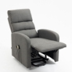 POLTRONA ALZAPERSONA LORENA CON UN MOTORE 1 TELECOMANDO 1 RECLINER ELETTRICO IN TESSUTO GRIGIO PROFONDA 50 CM 