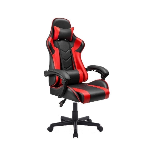 POLTRONA GAMING ROSSA E NERA INCLINAZIONE 160° SEDUTA REGOLABILE MECCANISMO MULTIFUNZIONE PESO MAX 90 KG 