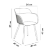 POLTRONA SHELL-P COLORE GRIGIO CEMENTO RESISTENTE AI RAGGI UV SEDUTA 45 CM - 49X49X80H CM