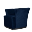 POLTRONA A FORMA DI SEMI CONCHIGLIA  COLOR BLU NOTTE SCHIENALE CON CUCITURE A ROMBO BASE NERA  - 90X85X70 H CM