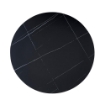 TAVOLO ROTONDO DOT CON PIANO IN CERAMICA EFFETTO MARMO NERO CON PARTICOLARI ORO E GAMBA NERA 120X75 H