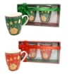 MA MAISON SET 2 TAZZE MUG 350 CC ROSSE E VERDI STILE NATALIZIO COOKIES IDEA REGALO OKXL