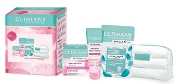 CLINIANS HYDRA PLUS COFANETTO REGALO X PELLI SECCHE -DETERGENTE 150 ML + CREMA IDRATANTE 50 ML + MASCHERA VISO 22 ML OKX