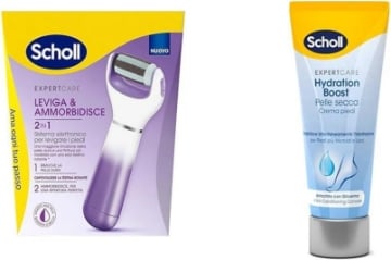 SCHOLL VELVET 2IN1  SISTEMA DI PEDICURE ELETTRONICO PER LEVIGARE TESTINE INTERSCAMBIABILI  SCHOLL CREMA PIEDI HYDRATION BOOST