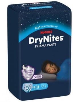 HUGGIES DRYNITES MUTANDINE BOY TAGLIA L 8-13 ANNI 30-48 KG 9 PEZZI