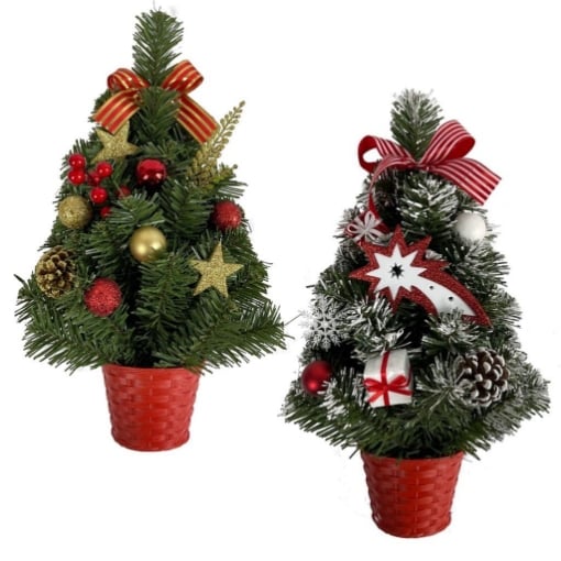 MA MAISON MIXED MEZZO ALBERO 40 CM NATALIZIO CON FIOCCHI PALLINE E VASETTO OKXL