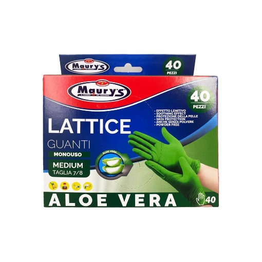 MAURY'S GUANTI LATTICE SUPER PESANTI 40 PZ TAGLIM- 7/8 ALOE VERA 