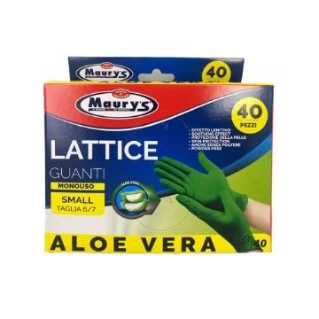 MAURY'S GUANTI LATTICE SUPER PESANTI 40 PZ TAGLIA S - 6/7 ALOE VERA 