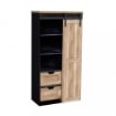 MOBILE IN LEGNO E FERRO JAMAR CON 2 CASSETTI 3 RIPIANI E 1 ANTA SCORREVOLE IN LEGNO DIMENSIONI CM 80 X 40 X 160 H