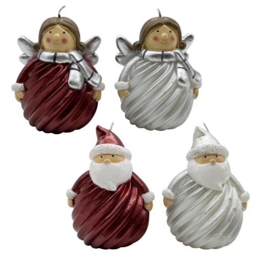 MA MAISON CANDELA ANGELO O BABBO NATALE 12,5 CM COLORAZIONE E FANTASIA ASSORTITA 