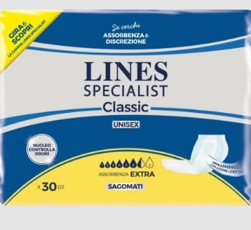 LINES SPECIALIST CLASSIC PANNOLONI SAGOMATI EXTRA 30 PEZZI OKX