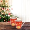 MA MAISON SET 2 TAZZE MUG 350 CC ROSSE E VERDI STILE NATALIZIO COOKIES IDEA REGALO OKXL