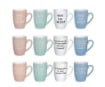 MAURY'S SET DI 4 TAZZE MUG DA 350CC LINEA SCRIPT IN COLORE E SCRITTA ASSORTITA